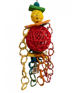 Parrot-Supplies Giant Vine Ball & Willow Rings Colourful Chew Parrot Toy Parrot-Supplies Giant Vine Ball & Willow Rings Colourful Chew Parrot Toy